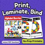 52 Alphabet Letter Mats | Pattern Block Build and Trace Activity for Morning Work - Image 4