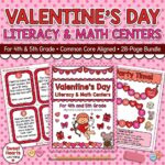 Valentine's Day Literacy & Math Centers (Grades 4-5)