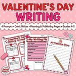 Valentine's Day Literacy & Math Centers (Grades 4-5) - Image 2