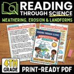 Weathering and Erosion Reading Passages for 4th Grade | NGSS-Aligned Earth Science Close Reading Packet with 12 Activities + 4 Quizzes