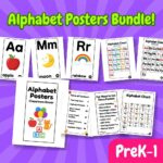 ABC Alphabet Posters Bundle — 48 Printable Classroom Decor Pages, Vowel Posters + Alphabet Charts for PreK-1
