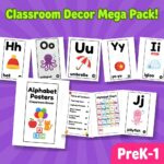 ABC Alphabet Posters Bundle — 48 Printable Classroom Decor Pages, Vowel Posters + Alphabet Charts for PreK-1 - Image 5