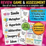 ELA Figurative Language Bundle | Notes Practice Sorting Cards Assessment | 4th 5th Grade - Image 3