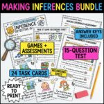 Making Inferences Reading Unit | Inference Worksheets, Anchor Charts, Task Cards, Games, Assessment, and Mini Lesson Slides | Grades 4–5 - Image 4