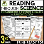Endangered & Extinct Animals + Paleontology Reading Comprehension Passages & Activities | 3rd Grade Science | Print-Ready PDF