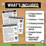Properties of Matter Reading Comprehension Passages & Activities | 5th Grade Science NGSS | Print Ready - Image 2