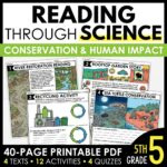 Grade 5 Science Reading Comprehension Passages & Activities: Conservation and Human Impact | NGSS 5-ESS3-1 | Printable PDF